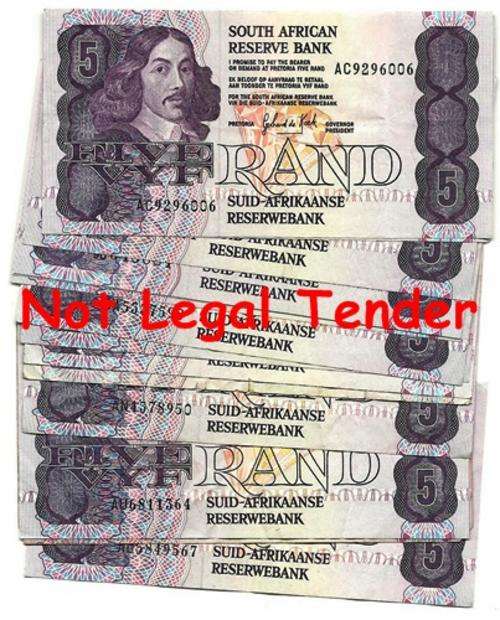 ## Collection Gerhard de Kock  R5 Notes ** Bid per note for the LOT ##