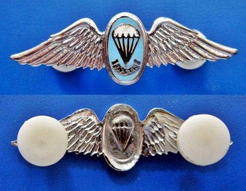 ## SA Parachute Staticline Instructor Chrome with Enamel Centre Mess Dress Wing ##
