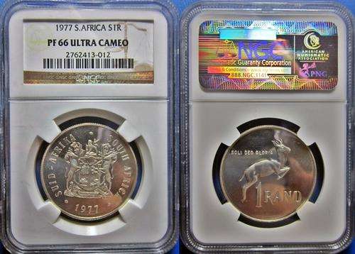 ## NGC Graded 1977 South Africa S1R PF 66 Ultra Cameo ##