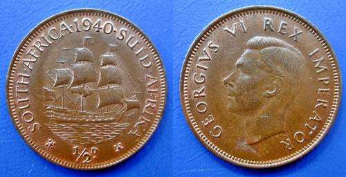 ## Beautiful 1940 South Africa 1/2 Penny ##