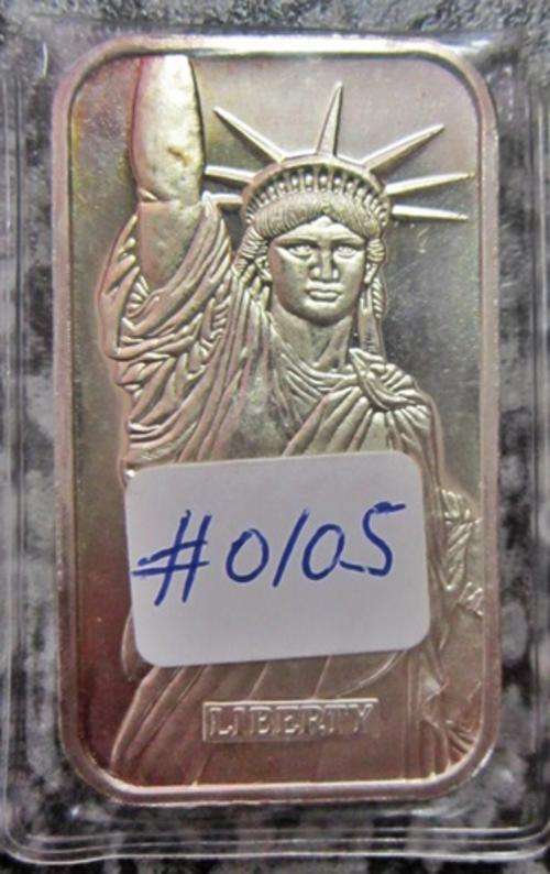 ## 0.999 Fine Silver 1 Troy Ounce Liberty Trade Silver Bar ##