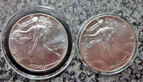## 0.999 Fine Silver 1 Ounce Silver Liberty Dollars 1991 & 1992 Coins ** Bid per Coin for Both  ##