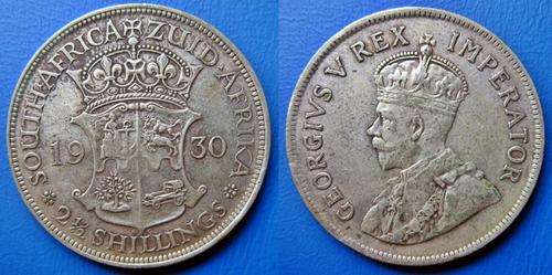 ## 1930 South Africa Silver 2 1/2 Shillings ##
