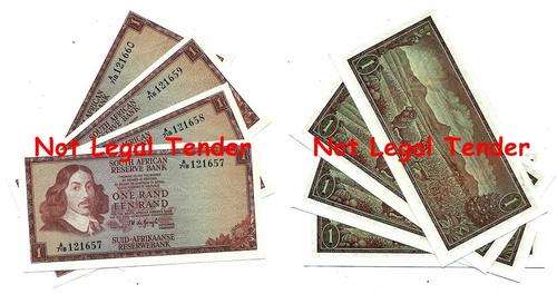 ## AU/UNC T.W. de Jongh 1st Issue R1 x 4 in Sequence A718 121657-660 ## Bid per Note for the LOT