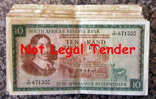 ## Collection of 49 x T.W, de Jongh various Issues R10 Notes... Bid per Note##