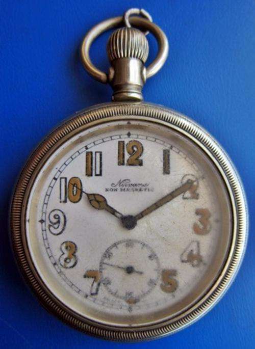 ## Nirvana Non Magnetic 7 Jewels Pocket Watch ** Working - Needs Service & New Glass ##