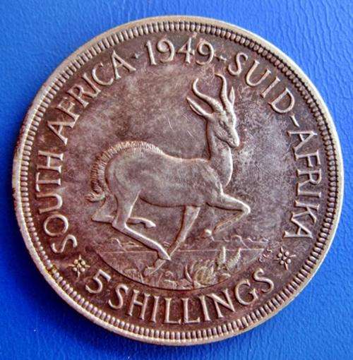 ## 1949 South Africa Silver 5 Shillings ##