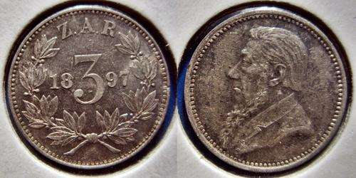 ## Beautiful 1897 ZAR Silver 3D ##