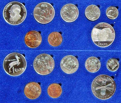 ## 1985 South Africa Short Proof Set with Silver R1 ##
