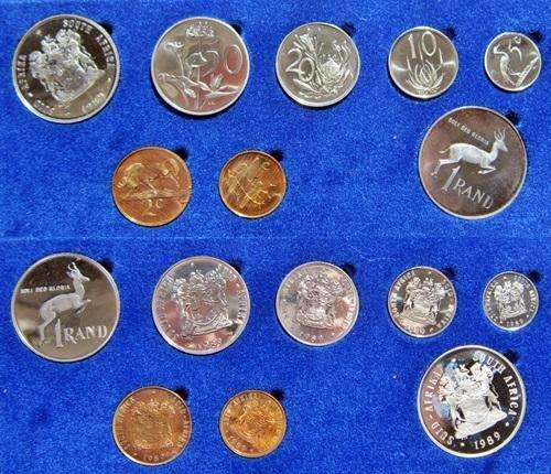 ## 1989 South Africa Short Proof Set with Silver R1 ##