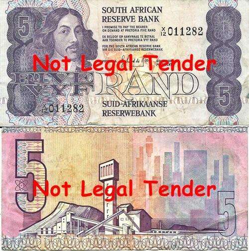 ## Replacement G.P.C. de Kock 3rd Issue R5 Note X12 011282 ##