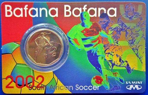## Proof Like 2002 South Africa Soccer 50 Cent on Card ##