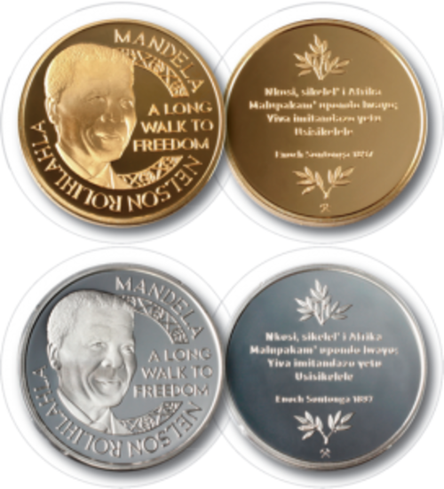 ## Nelson Mandela Nkosi Sikilele Twinset ## Gold and Silver With COA