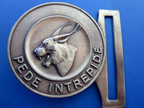 ## Pede Intrepide Belt Buckle With Rooikat ##
