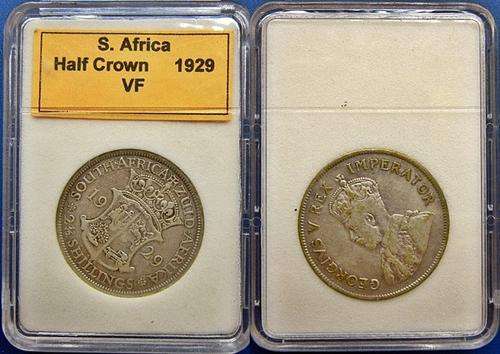 ## 1929 South Africa Silver 2 1/2 Shillings ##