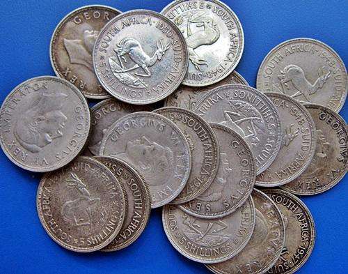 ## Collection of 18 x 80% Silver S.A. 5 Shillings/Crowns** Bid per Coin for the LOT ##