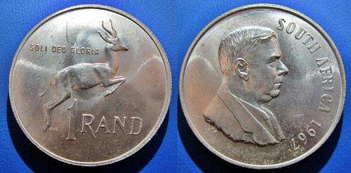 ## UNC 1967 South Africa English Silver R1 ##