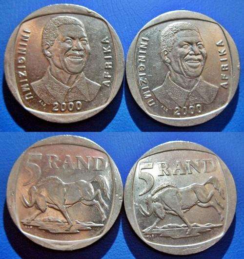 ## 2 x 2000 South Africa Smiling Mandela R5 Coins ** Bid per coin for Both ##