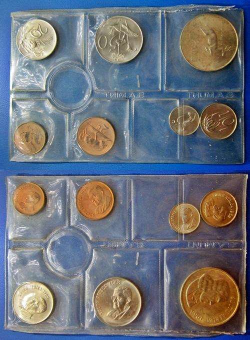 ## 1968 South Africa English UNC Set/Mint Pack ##