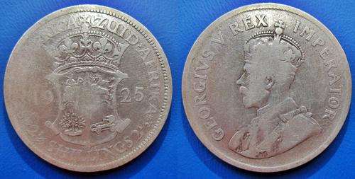 ## 1925 South Africa Silver 2 1/2 Shillings ##