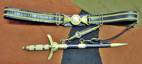 ## South African Air Force Ceremonial Dagger/Dolk with Leather Belt Union Military Issue  ##