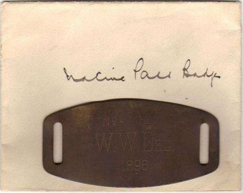 ## Waswerk Delivery Token Dated 1896 ### Prof Kleinhans Collection Unlisted and Rare