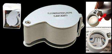 ## LED 6 - Shaped Coin Magnifier 40 x 25mm##