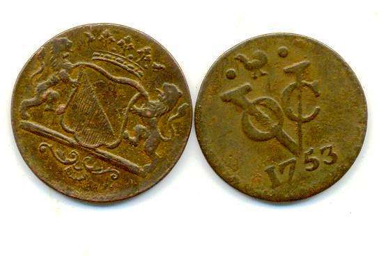 ## Voc 1753 Coin used at Cape in 1700's##