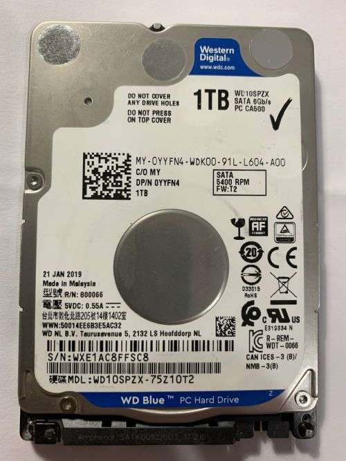 WD BLUE 1TB LAPTOP HDD