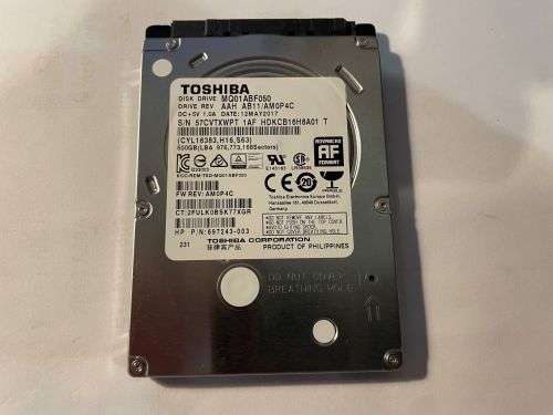 TOSHIBA 500GB LAPTOP HDD