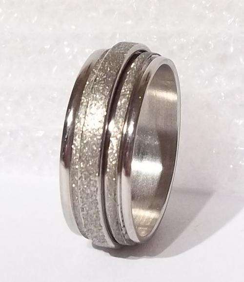 BEST DEAL OF THE DAY! - STAINLESS STEEL RINGS - SIZE 8 BRUSHED STAINLESS STEEL - -STUNNING!!!!
