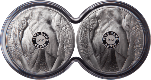 2019 Big 5 Elephant Double Capsule Proof Set (2 x 1 oz Silver Ag 999)