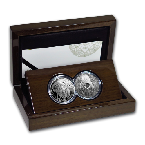 2019 Big 5 Elephant Double Capsule Proof Set (2 x 1 oz Silver Ag 999)