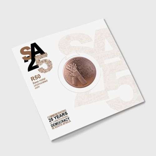 2019 SA 25: 25 Years Of Constitutional Democracy R50 Bronze Alloy Coin