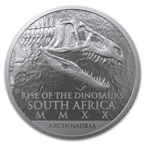 BRAND NEW !!!: 2020 Palaeontology Archosarus: The rise of the Dinosaurs R25, 1oz Silver BU