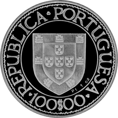 1 oz Portuguese 1988 Platinum 100 Escudos Proof Coin