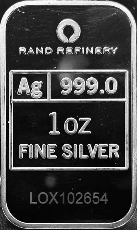 1 oz Rand Refinery Bars Silver .999