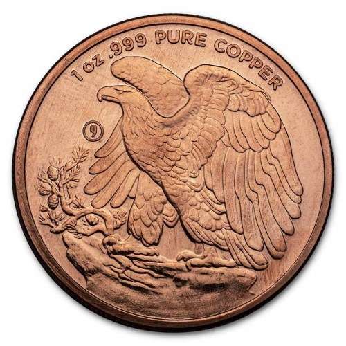 1 oz Copper Round - 9Fine Mint (Walking Liberty)