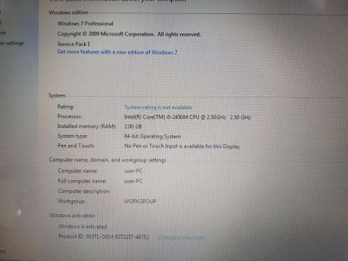 THOSHIBA CORE I5 SATELITE PRO