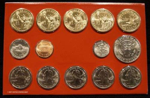 2007 US Denver Mint Uncirculated 14-Coin Set - Sealed USA Government Packaging