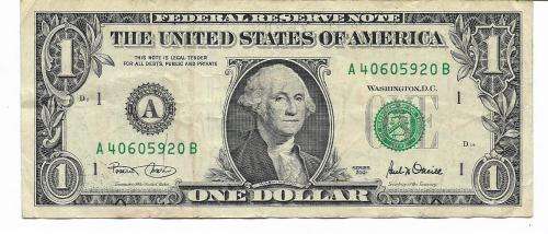 UNITED STATES 2001 SERIES - $1 ONE DOLLAR BANK NOTE