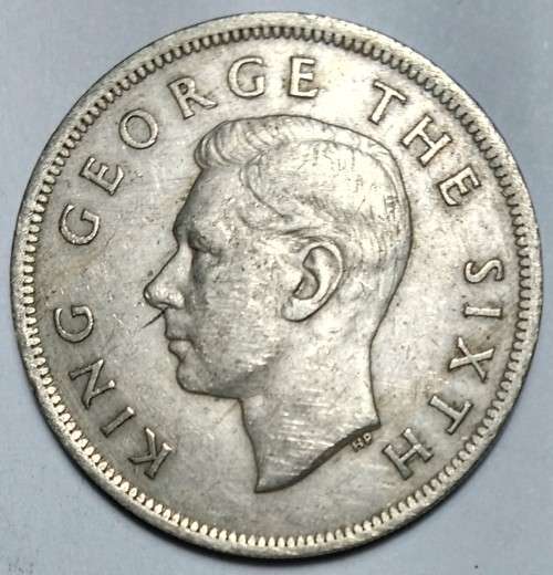 1949 NEW ZEALAND - Half Crown Coin - King George VI
