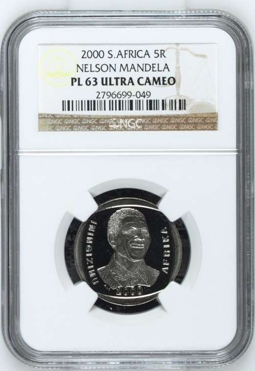 2000 Nelson Mandela `Smiley` PL63 Ultra Cameo R5 Coin