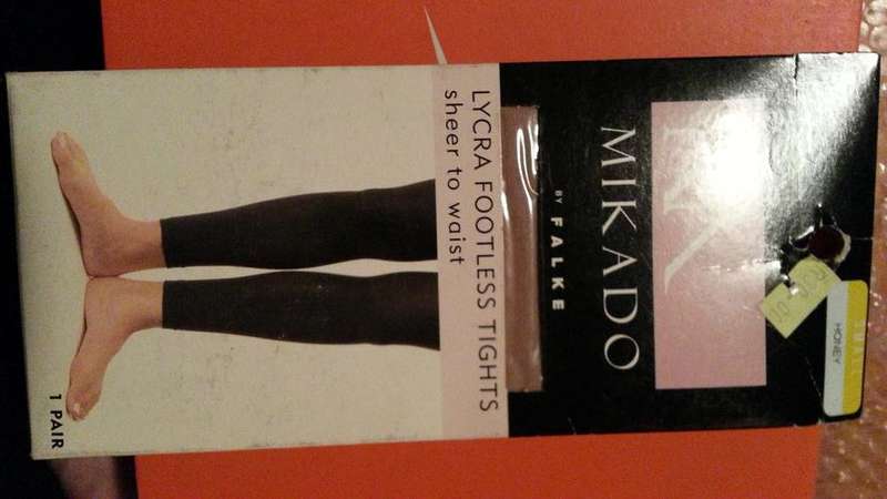 Mikado Lycra Footless Tights - Small - Honey