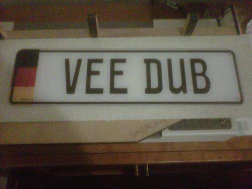 VEEDUB NumberPlate with German flag