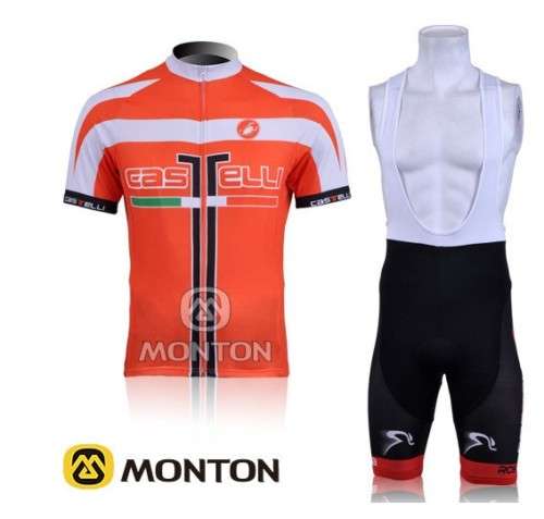 2011 NEW CASTELLI Cycling Jersey BIB SHORTS SUIT ORANGE
