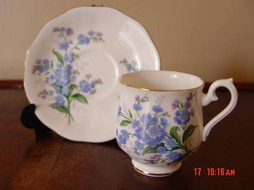 ROYAL ALBERT COFFEE CUP AND SAUCER- FORGET-ME-NOT