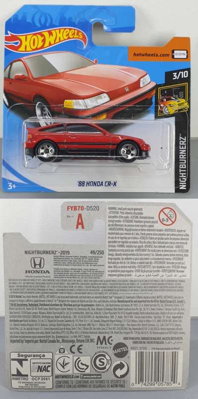 Hotwheels Diecast Hot Wheels 1:64 - `88 HONDA CR-X