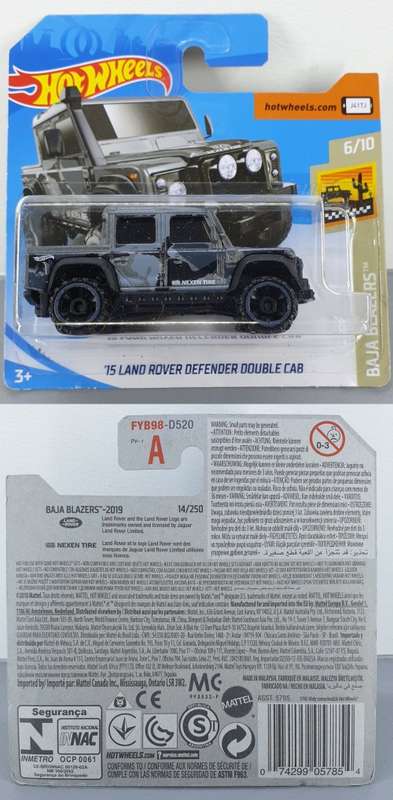 Hotwheels Diecast Hot Wheels 1:64 - `15 LAND ROVER DEFENDER DOUBLE CAB