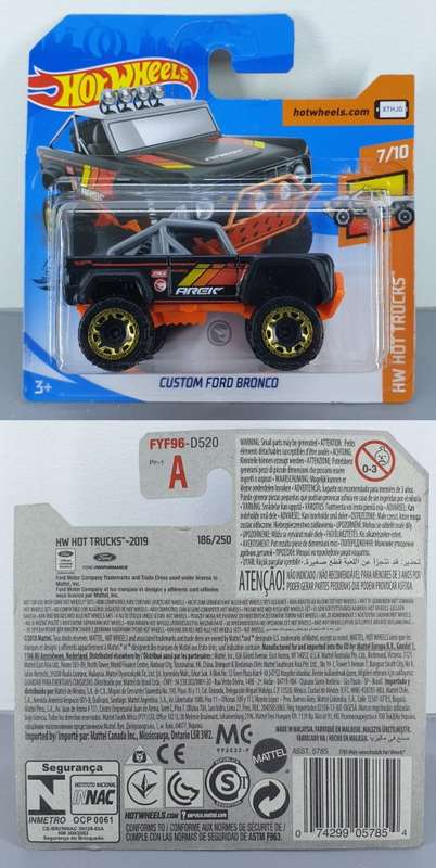 Hotwheels Diecast Hot Wheels 1:64 - CUSTOM FORD BRONCO